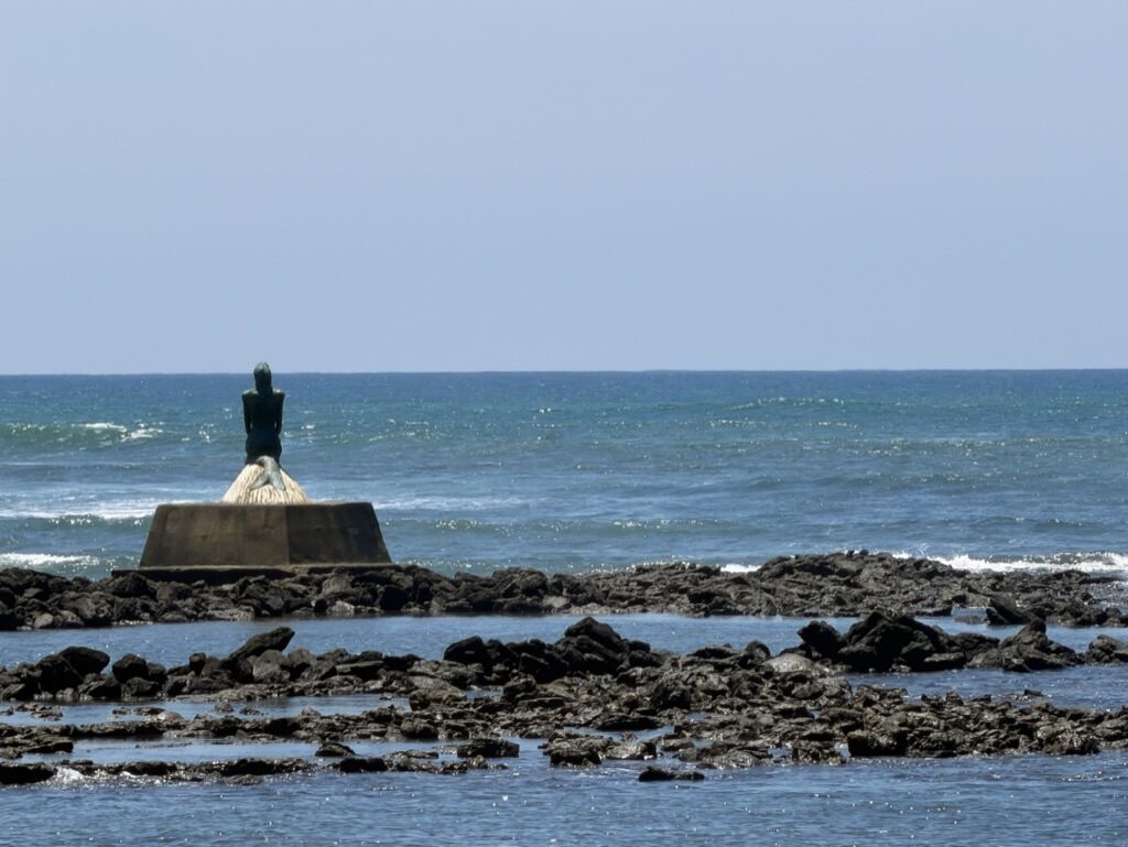 La Sirena mermaid statue on the rocks